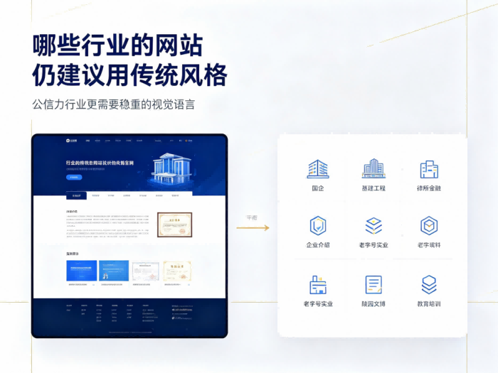 哪些行业的网站仍建议用传统风格