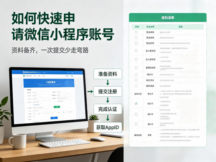 如何快速申请微信小程序账号