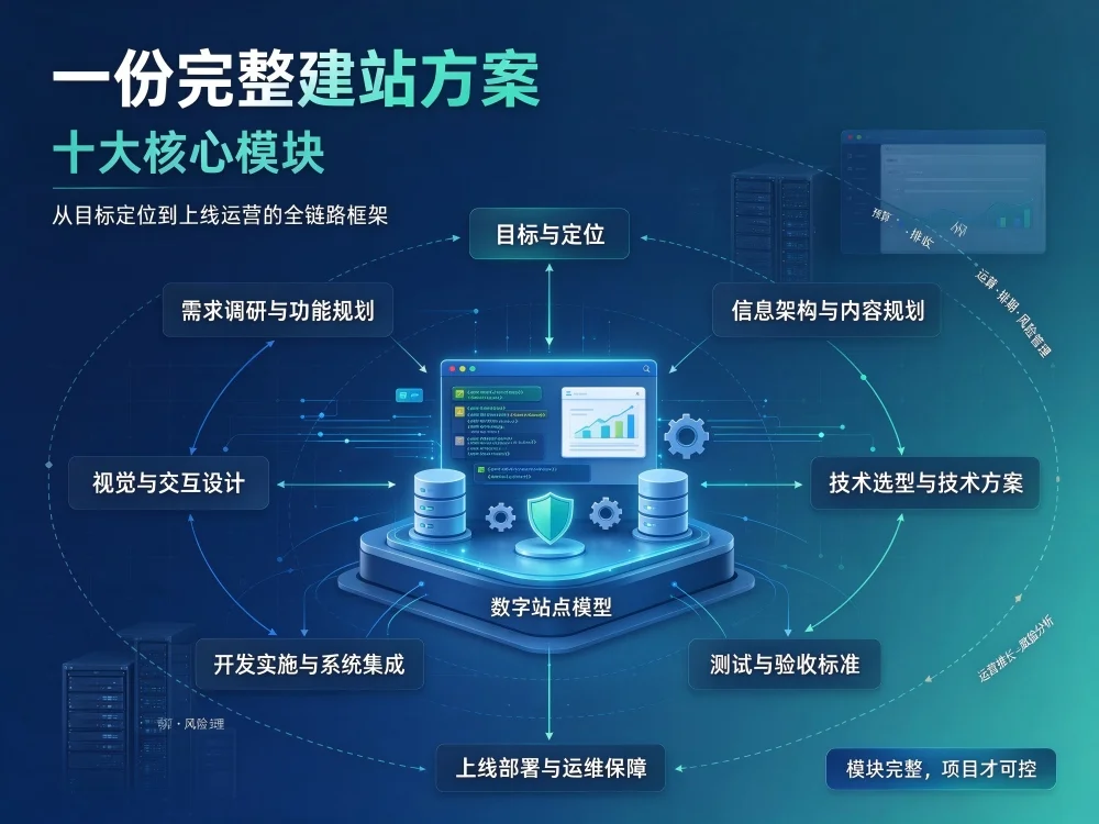 一份完整建站方案应该包含哪些核心模块？