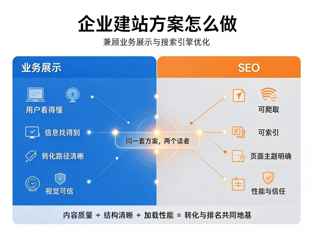 企业建站方案怎么做，兼顾业务展示与搜索引擎优化