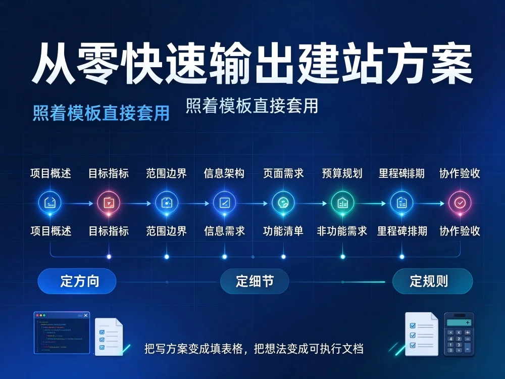 从零快速输出建站方案，照着模板直接套用