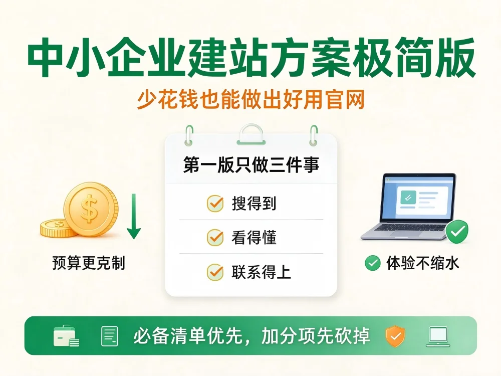 中小企业建站方案极简版，少花钱也能做出好用官网